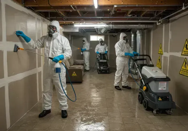 Basement Moisture Removal and Structural Drying process in Coshocton County, OH